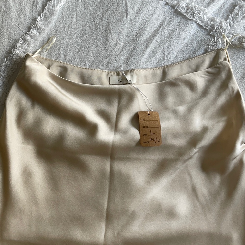 White silk skirt size large